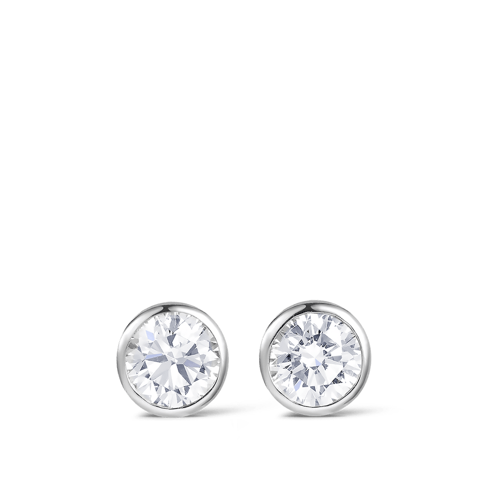Quintessential 0.50 Carat Bezel Set Diamond Stud Earrings in 18ct White Gold