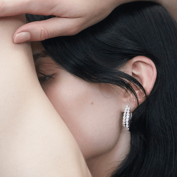 Quintessential 1.92 Carat Diamond Hoop Earrings in 18ct White Gold