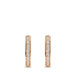 Ear Party Rectangle Diamond Huggie Earrings in 18ct Rose Gold Hardy Brothers Jewellers