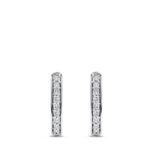 Ear Party Rectangle Diamond Huggie Earrings in 18ct White Gold Hardy Brothers Jewellers