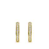 Ear Party Gold Rectangle Diamond Hoop Earrings in 18ct Gold