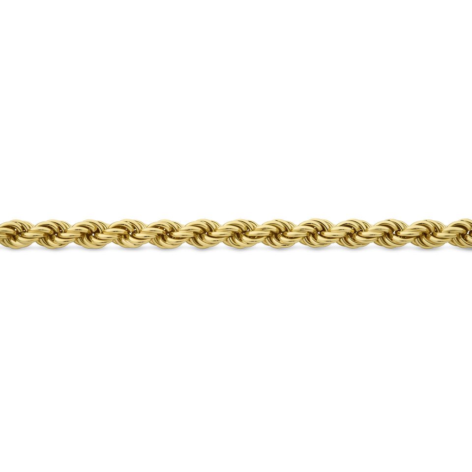 220mm Rope Chain Bracelet in 18ct Yellow Gold Hardy Brothers Jewellers