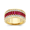 Hardy Brothers Jewellers | Baguette Statement Ruby and Diamond Ring in 18ct Yellow Gold