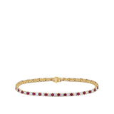 Ruby and Diamond Tennis Bracelet in 18ct Yellow Gold