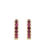 Ear Party 18ct Gold Ruby Huggie Earrings