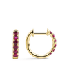 Ear Party 18ct Gold Ruby Huggie Earrings