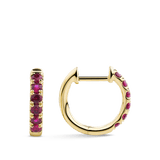 Ear Party 18ct Gold Ruby Huggie Earrings
