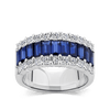 Hardy Brothers Jewellers | Baguette Statement Sapphire and Diamond Ring in 18ct White Gold