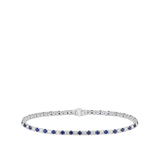 Sapphire and Diamond Tennis Bracelet in 18ct White Gold