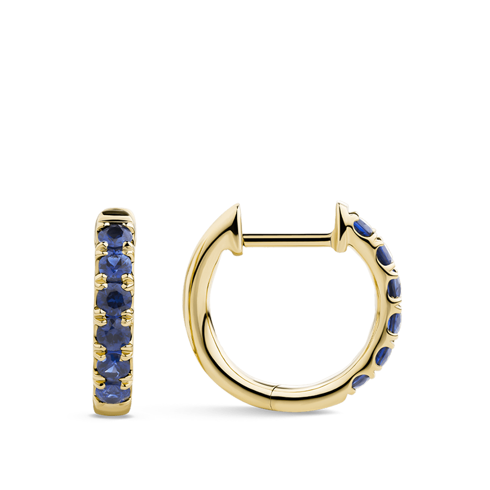Ear Party 18ct Gold Sapphire Huggie Earrings