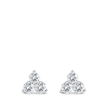 Ear Party Gold Trinity Diamond Studs in 18ct White Gold