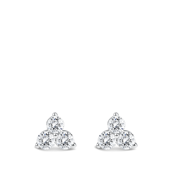 Ear Party Trinity Diamond Stud Earrings in 18ct White Gold Hardy Brothers Jewellers