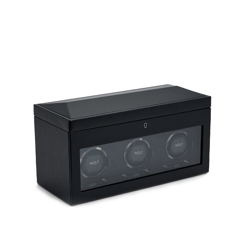 Wolf 1834 British Racing Triple Watch Winder with Storage - Hardy Brothers Jewellers