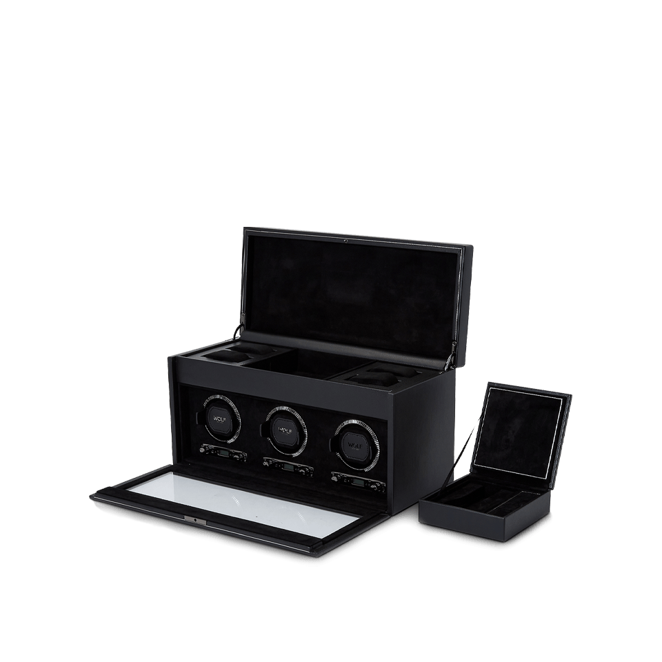 Wolf 1834 British Racing Triple Watch Winder with Storage - Hardy Brothers Jewellers