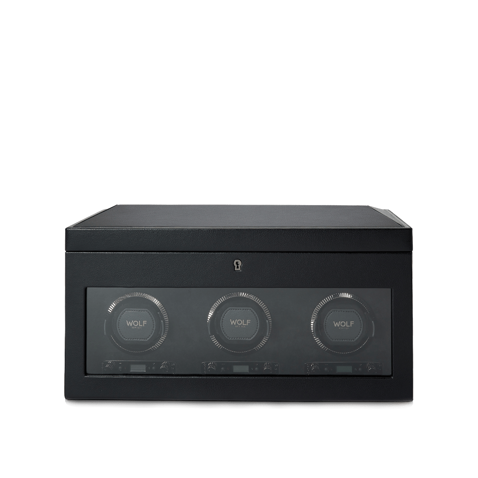 Wolf 1834 British Racing Triple Watch Winder with Storage - Hardy Brothers Jewellers
