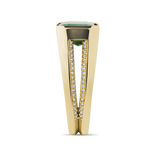 170 Vault Emerald and Diamond Signet Ring in 18ct Yellow Gold