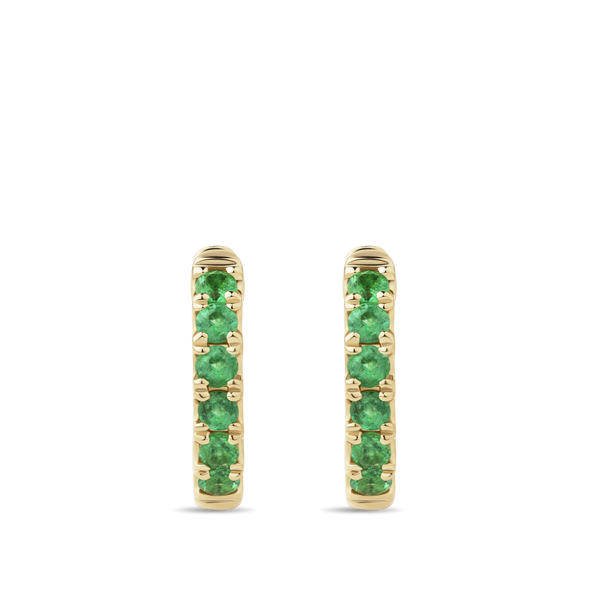 Ear Party Emerald Huggie Earrings in 18ct Yellow Gold Hardy Brothers Jewellers