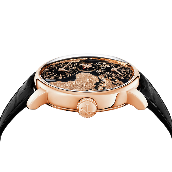 JACOB & CO THE WORLD IS YOURS AUTOMATIC BLACK DUAL TIME ZONE 43MM