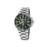 Oris Kelp Forest Aquis Limited Edition 41.50mm Men’s Automatic Watch 733 7787 4187SET — Green 3D-textured kelp dial with golden indices on a stainless steel bracelet.