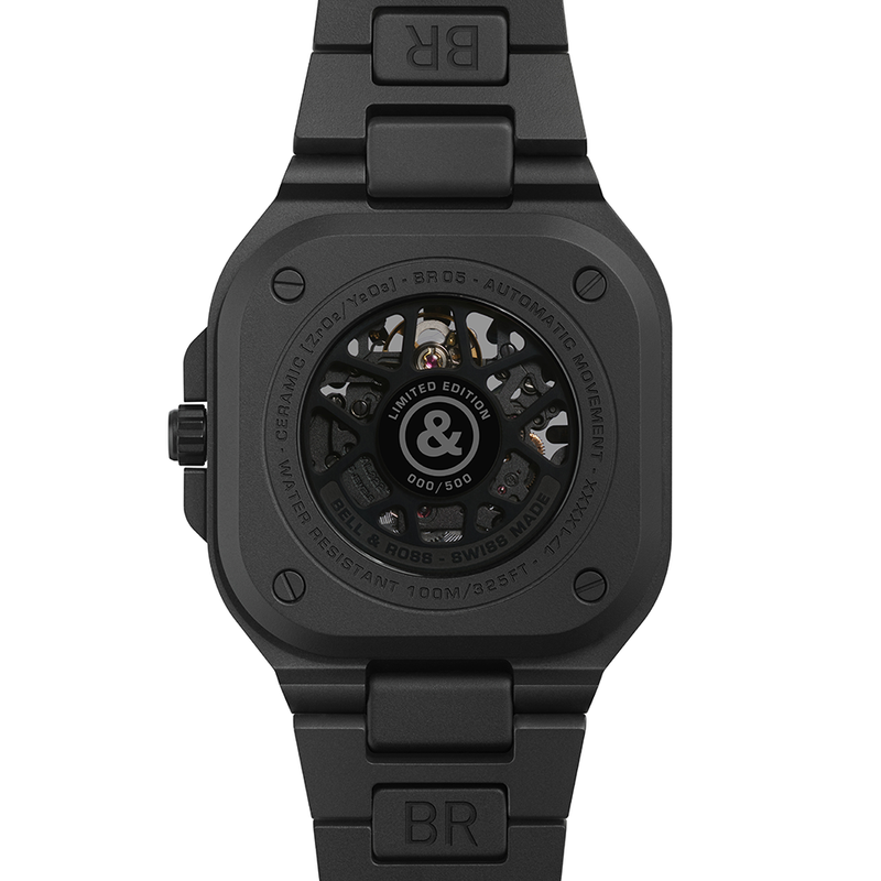 BELL & ROSS BR 05 LIMITED  EDITION SKELETON BLACK LUM CERAMIC