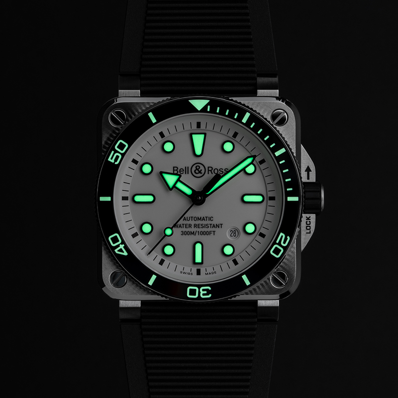 Bell & Ross BR-03 Automatic 42mm Watch BR03A-D-WH-ST/SRB