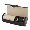Wolf Palermo Double Watch Roll with Jewellery Pouch Black