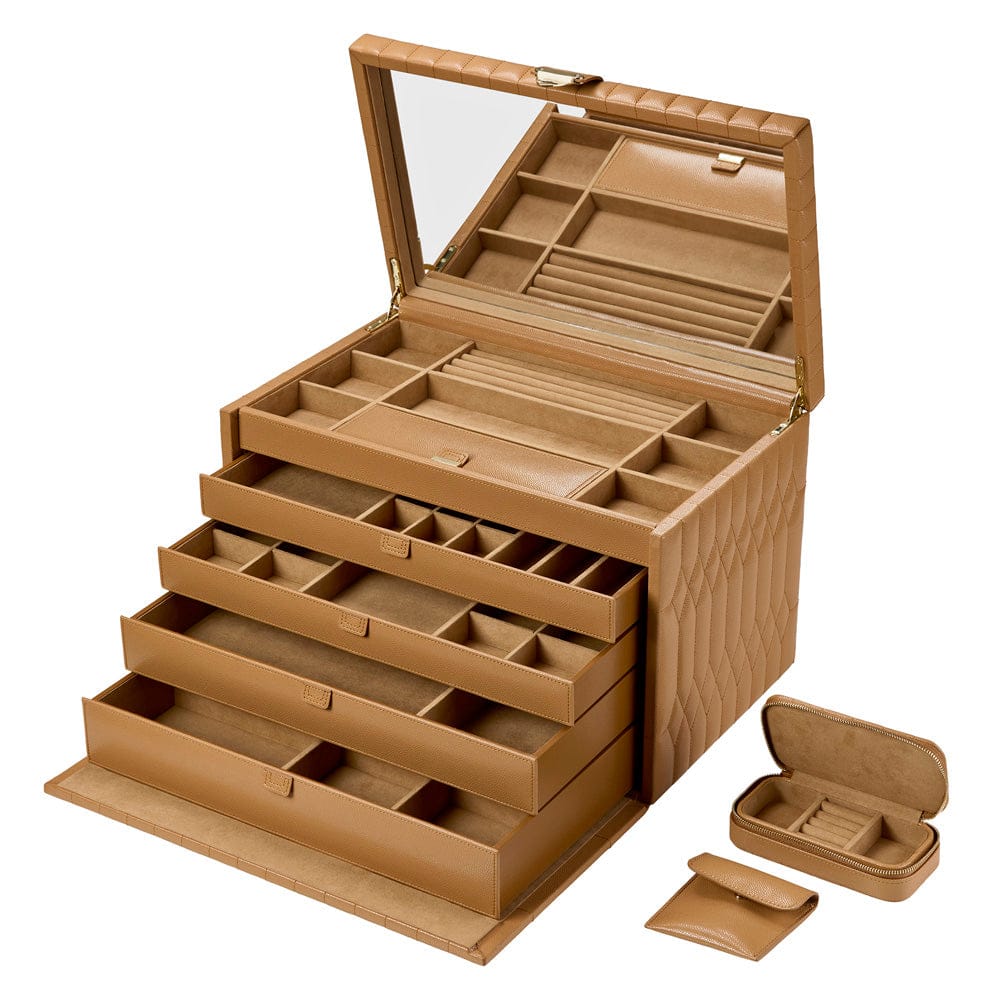 Lauren Extra Large Jewellery Box Caramel 349907