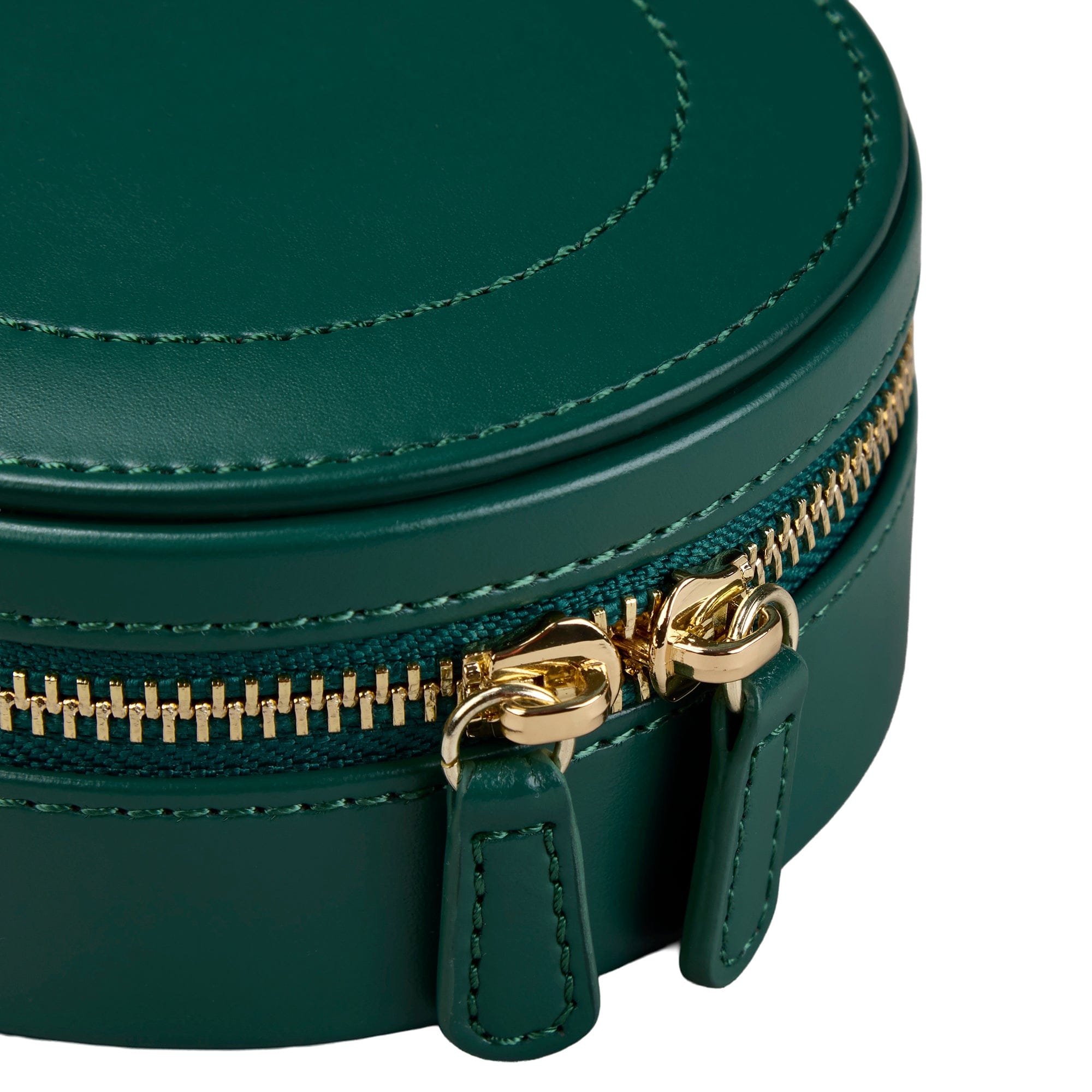 WOLF Sophia Forest Green Fruit Botanical Round Zip Jewellery Case 397712
