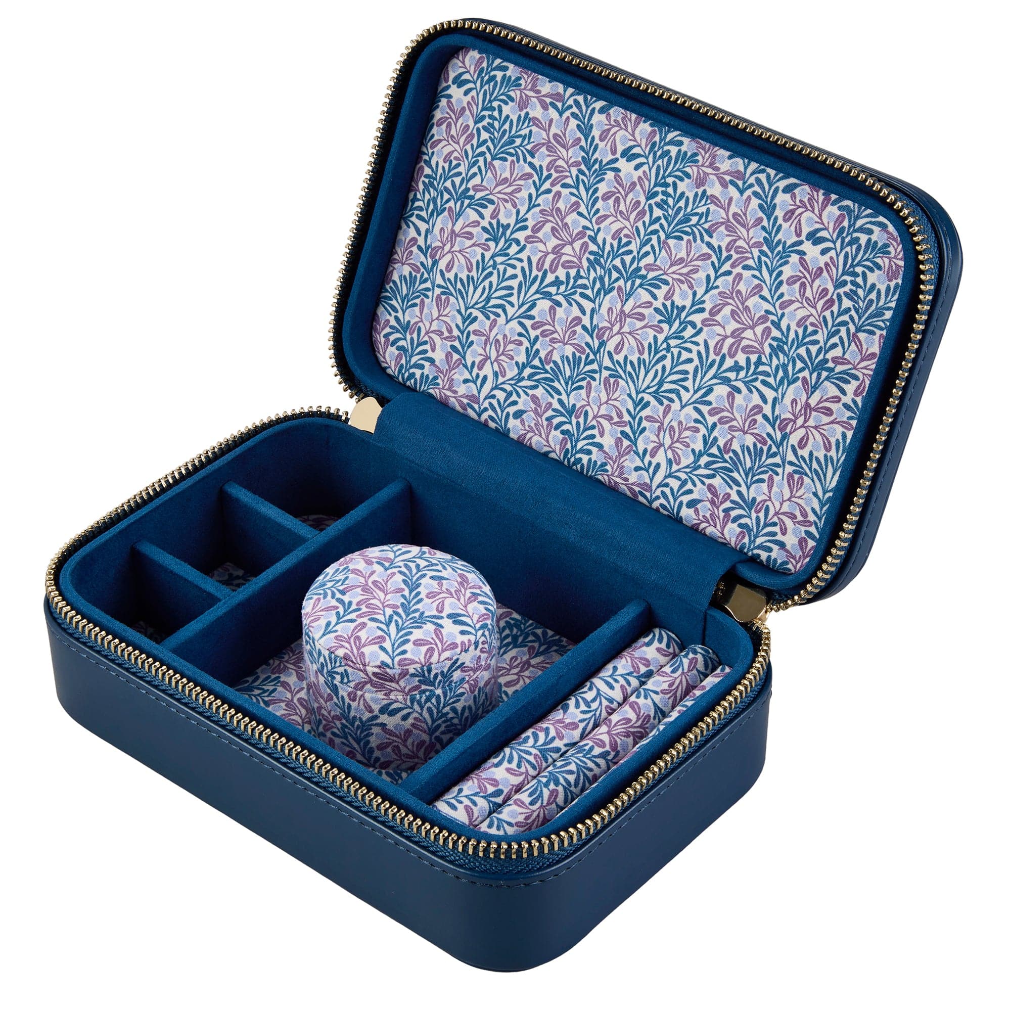 WOLF Sophia Indigo Fruit Botanical Travel Zip Jewellery Case 397817