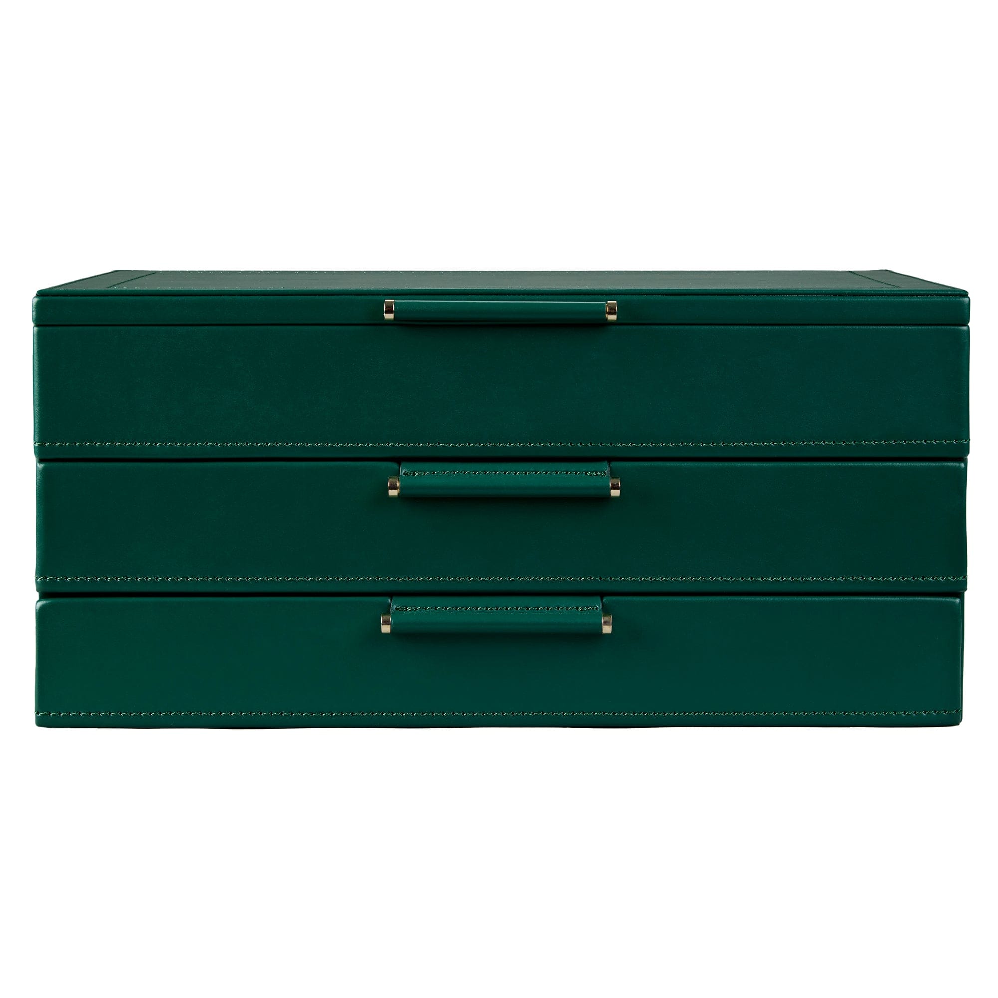 WOLF Sophia Forest Green Fruit Botanical Large Jewellery Box with Drawers 399312