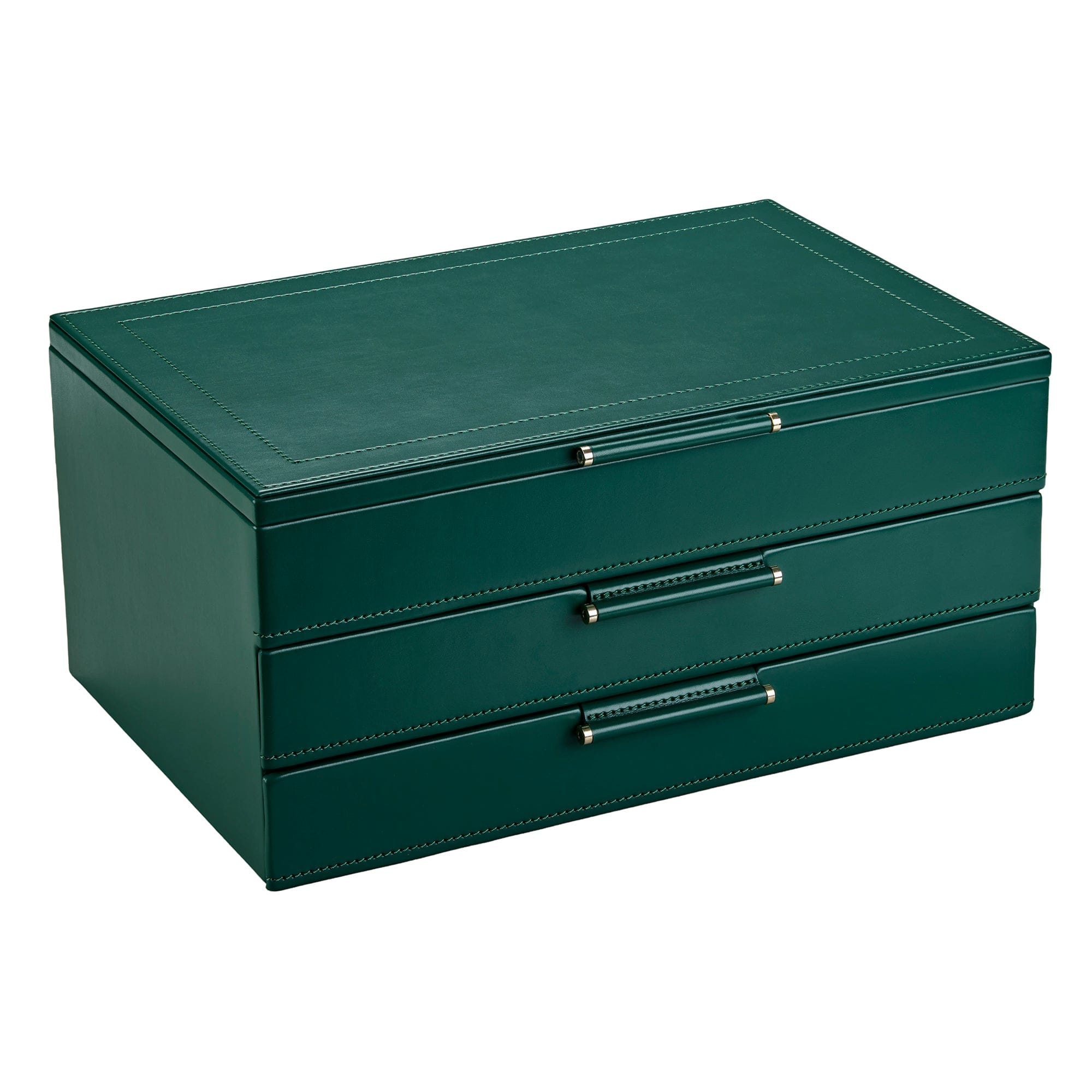 WOLF Sophia Forest Green Fruit Botanical Large Jewellery Box with Drawers 399312