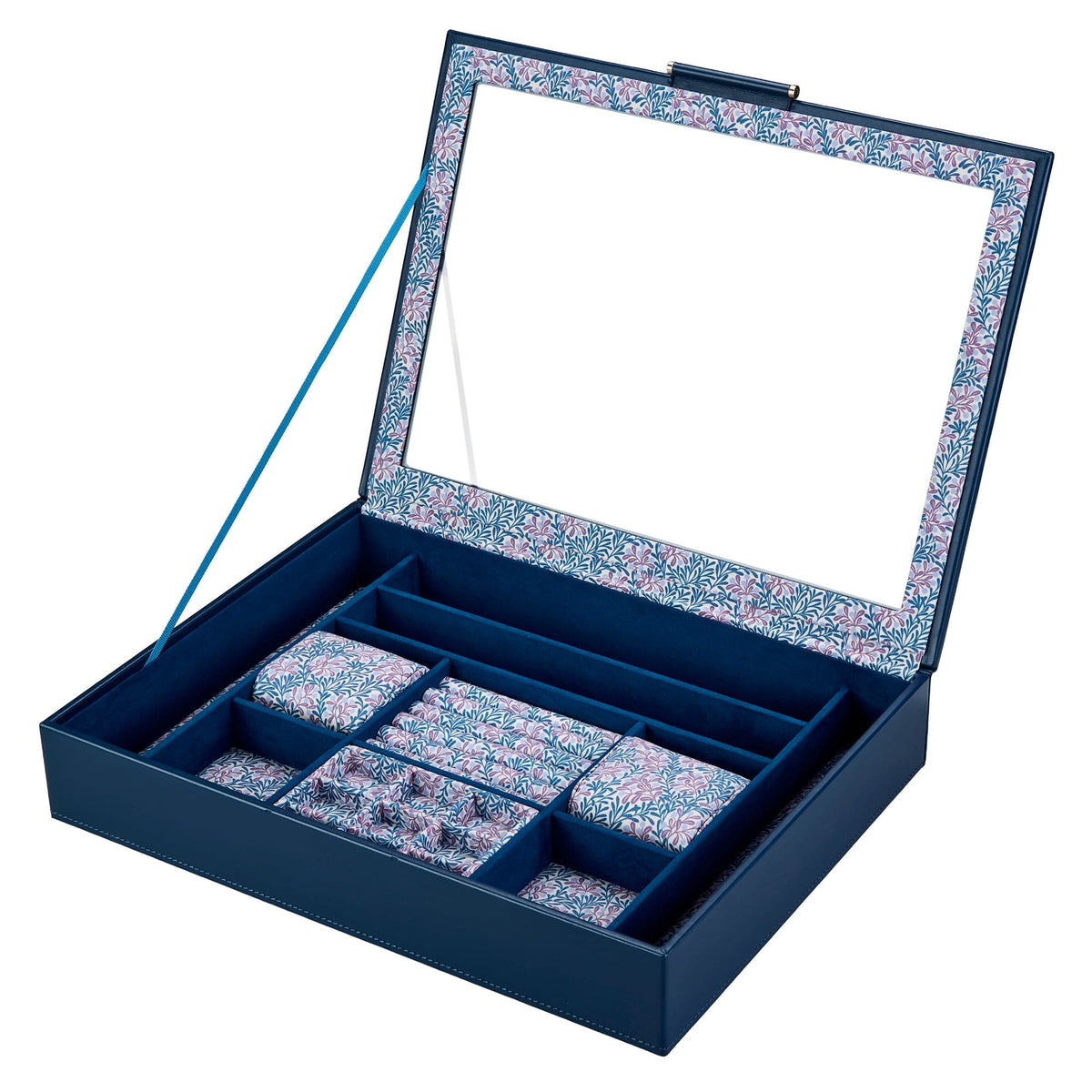 WOLF Sophia Indigo Fruit Botanical Large Jewellery Box, Open View