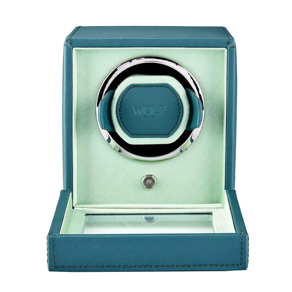 WOLF Cub Single Watch Winder with Cover Teal 461140