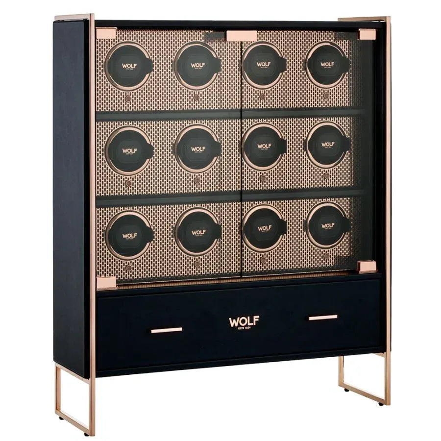 WOLF Axis 12 Piece Watch Winder Cabinet Copper 488616