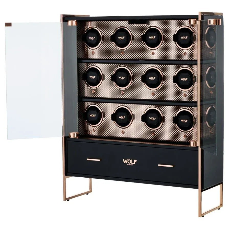 WOLF Axis 12 Piece Watch Winder Cabinet Copper 488616