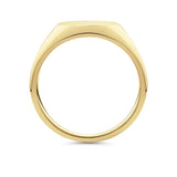 Side profile of the Oval Signet Ring in 18ct yellow gold by Hardy Brothers, showing the rounded, oval silhouette of the face.