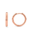 Quintessential 18ct Rose Gold Hoop Earrings - classic everyday, 15.2mm in diameter pictured side on to see the size. 