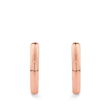 Quintessential 18ct Rose Gold Hoop Earrings - classic everyday, 15.2mm in diameter pictured front on to see the width