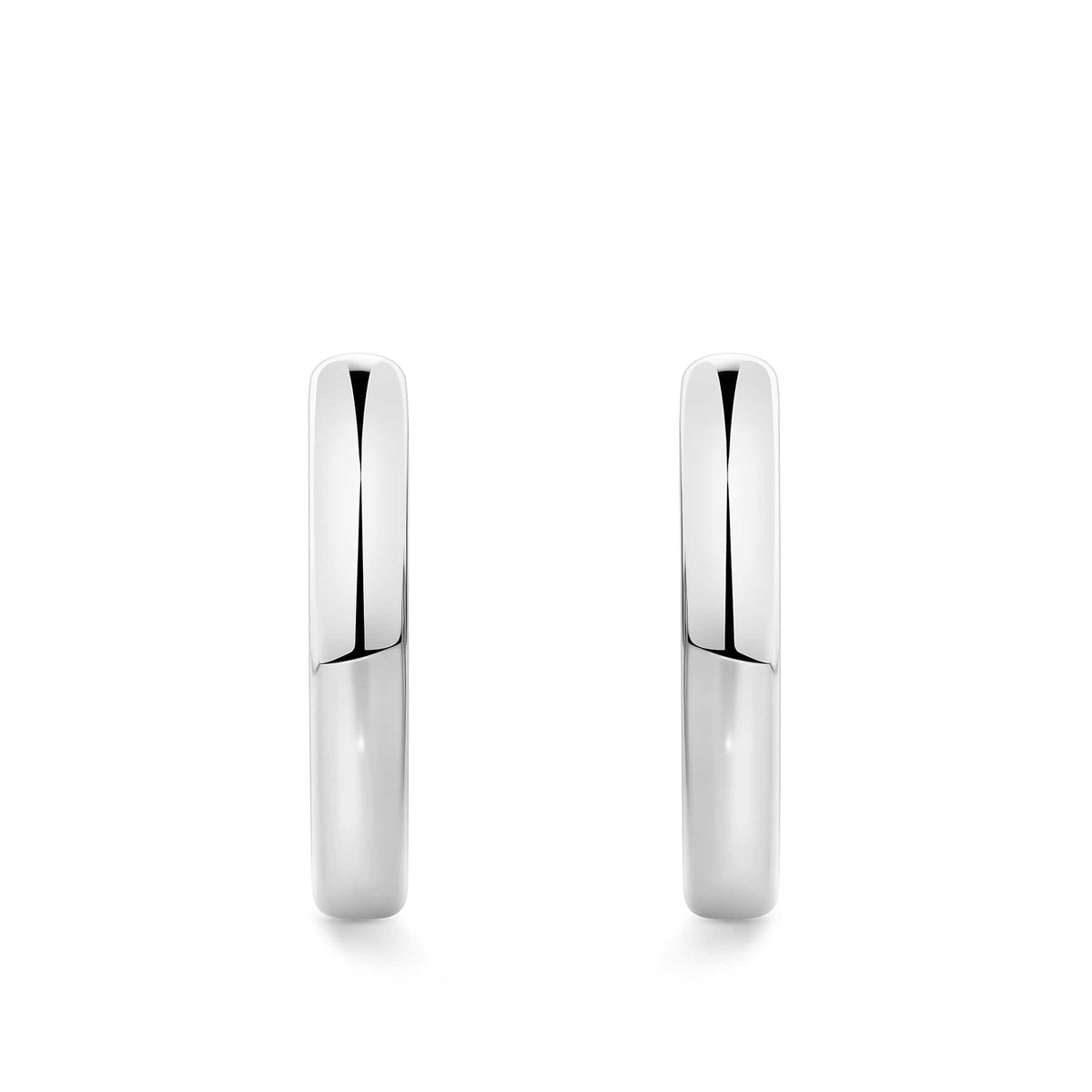 Quintessential Hoop Earrings in 18ct white gold from Hardy Brothers Jewellers, shown front-facing as a pair.