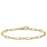 Paperclip Bracelet in 18ct yellow gold from Hardy Brothers Jewellers, shown in full length with its swivel clasp.