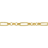 Close-up detail of the Trombone Link Bracelet with Swivel in 18ct yellow gold by Hardy Brothers, highlighting the polished, tightly linked trombone links.