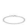 A silver-toned curb chain bracelet with a lobster clasp, displayed on a clean white background.