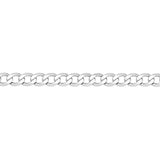 classic Curb Link Bracelet in 18ct White Gold - close up of strong solid links