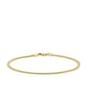Miami Link Bracelet in 18ct yellow gold from Hardy Brothers Jewellers, shown in full length with its fine, interlocked links.