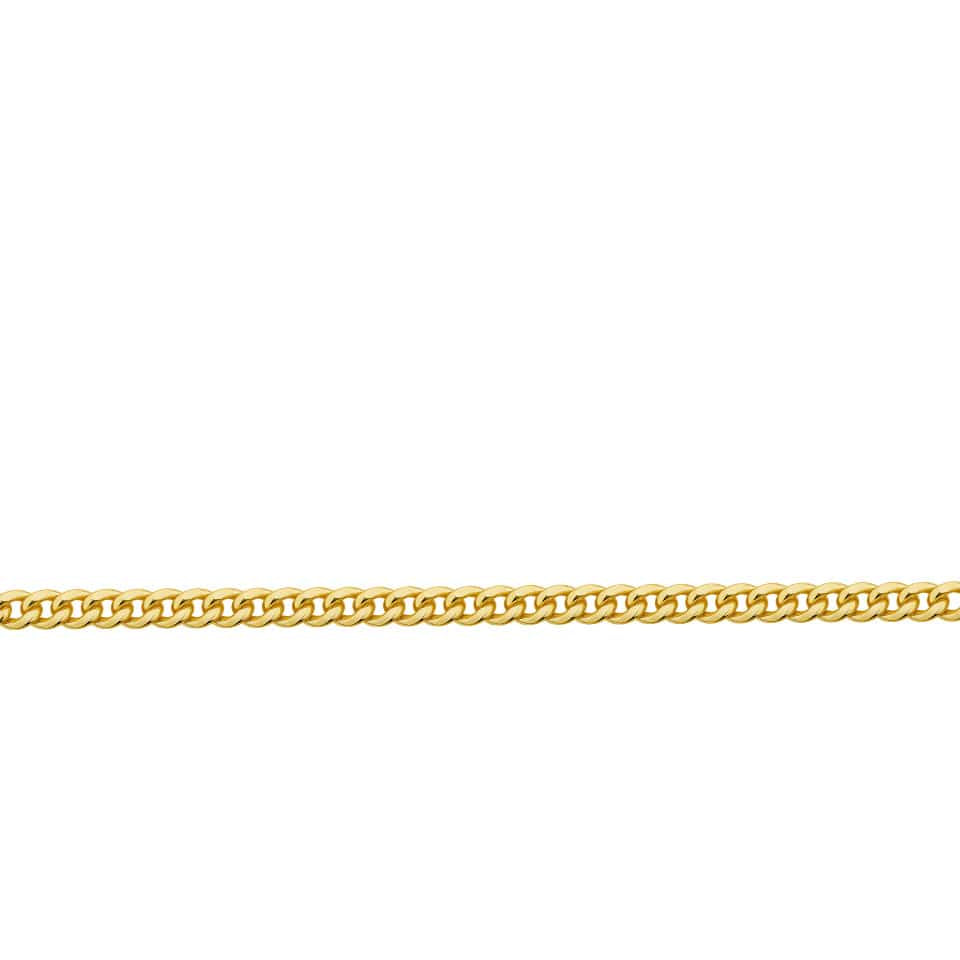 Close-up detail of the Miami Link Bracelet in 18ct yellow gold by Hardy Brothers, highlighting the polished link design.