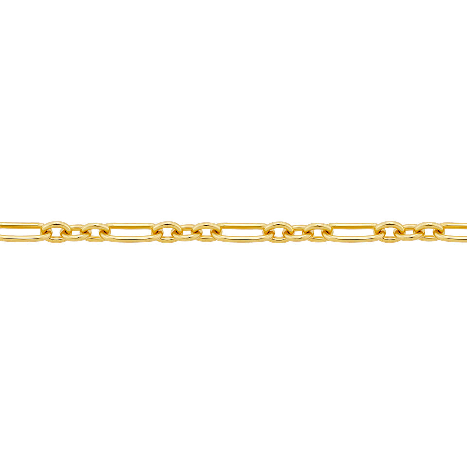 Close-up detail of the Trombone Link Bracelet in 18ct yellow gold by Hardy Brothers, highlighting the polished, flexible links.