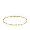 Trombone Link Bracelet in 18ct yellow gold from Hardy Brothers Jewellers, shown in full length with its fine, tightly linked design.