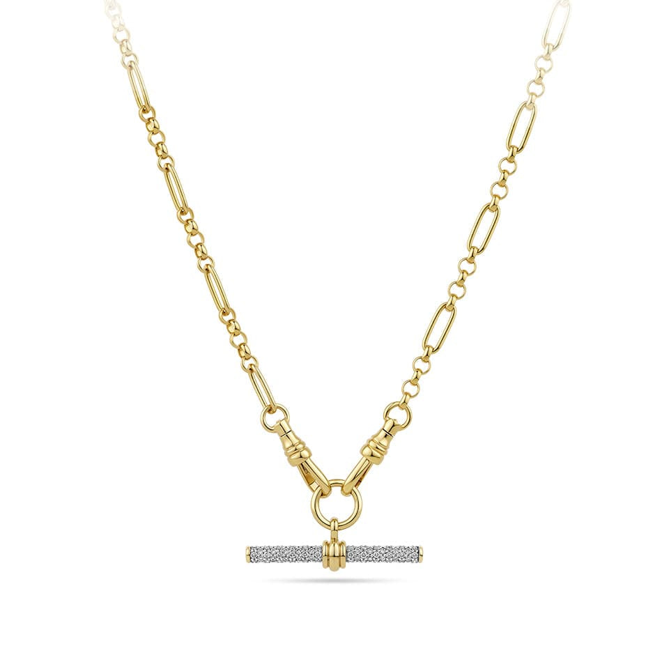 Gold Chain with removable Gold Pendant with Diamond Detailing