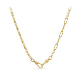 45cm Trombone Link Necklace with Swivel in 18ct Yellow Gold
