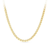 Anchor Chain in 18ct yellow gold from Hardy Brothers Jewellers, shown in full length with its solid, polished anchor links.